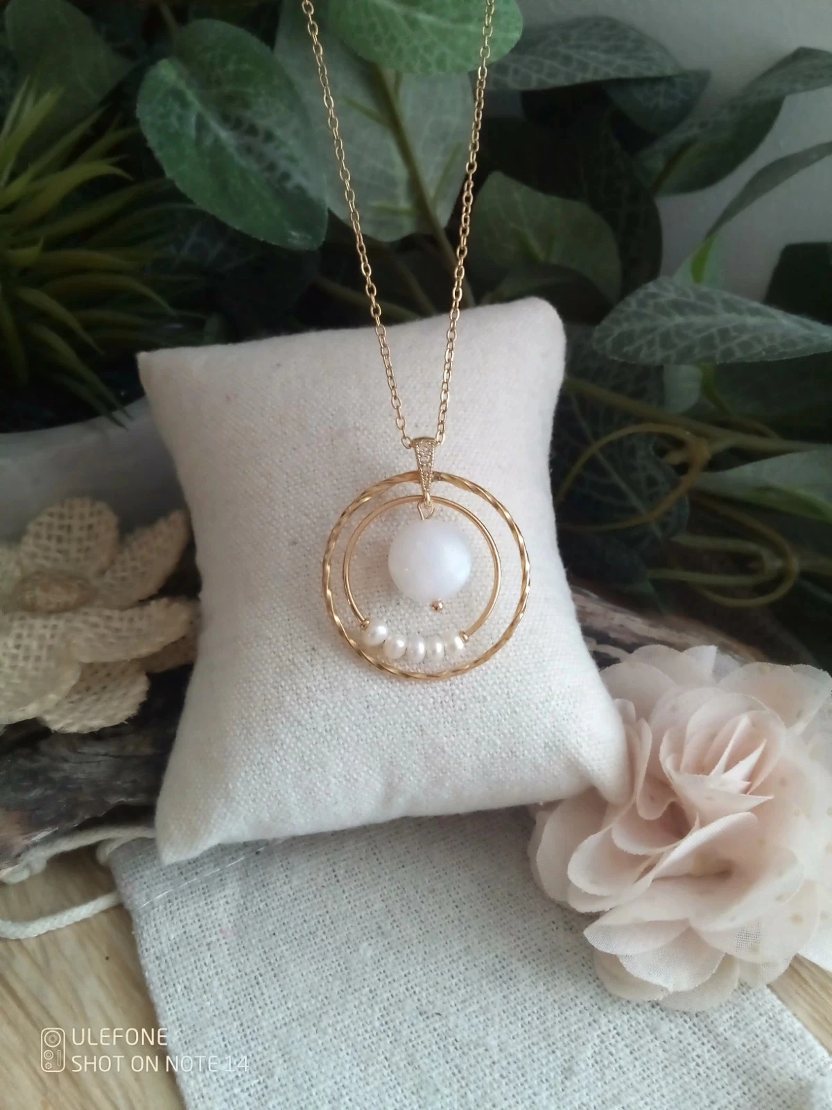 Collier bohème pierres naturelles perles culture d'eau douce  – photo 2